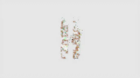 Letter H with colored particles and ash, letter smoldering, English alphabet Stock Footage 289141733