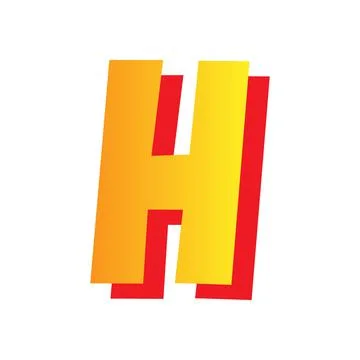 Letter h, comic style typeface with transparent background Stock Illustration
