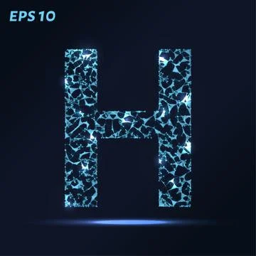 The letter H consists of points, lines and triangles. Vector illustration. Stock Illustration