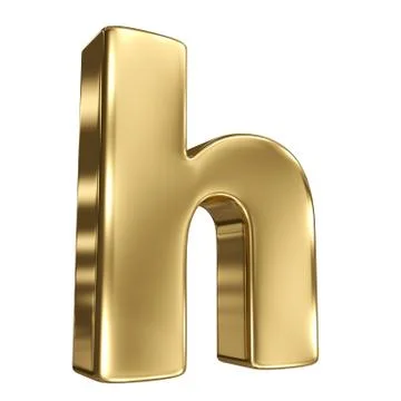 Letter h from gold solid alphabet 스톡 일러스트