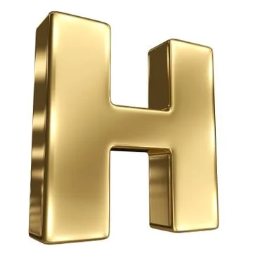 Letter h from gold solid alphabet イラスト素材