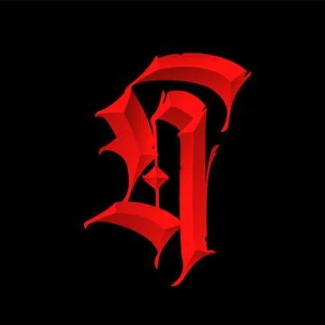 Letter h, in the Gothic style. Vector. Alphabet. Calligraphy and lettering. M Stock Illustration