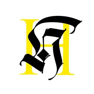 Letter H, in the Gothic style. Vector. Alphabet. The symbol is isolated on a Stock Illustration