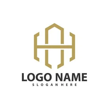 Letter H A hexagon logo vector template, Creative Initial H A logo design c.. Illustrazione stock