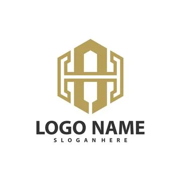Letter H A hexagon logo vector template, Creative Initial H A logo design c.. Illustrazione stock