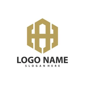 Letter H A hexagon logo vector template, Creative Initial H A logo design c.. Illustrazione stock