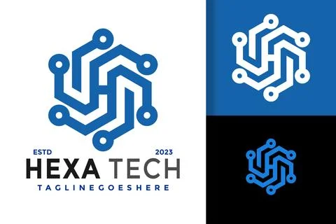 Letter H Hexagon Technology Logo vector icon illustration Stock Illustration