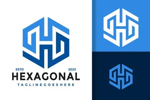 Letter H Hexagonal Logo Logos Design Element Stock Vector Illustration Templa 스톡 일러스트