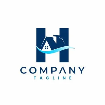 Letter H House Logo , Initial Home Logo Stock Illustration