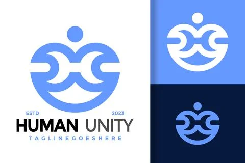 Letter H Human Unity Logo Logos Design Element Stock Vector Illustration Te.. Illustrazione stock
