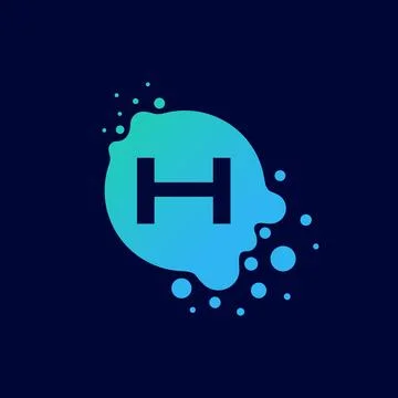 Letter H Initial Liquid Bubble Modern Logo Template Stock Illustration