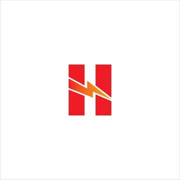 Letter H Initial Logo Design Template.  Alphabet with thunderbolt icon logo.. Stock Illustration