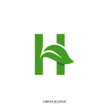 Letter H with Leaf logo design concept vector. Initial H Nature logo template Stock Illustration
