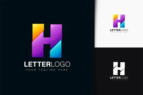 Letter H logo design with gradient Stock Illustration