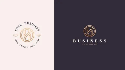 Letter H logo inside classic circle Stock Illustration