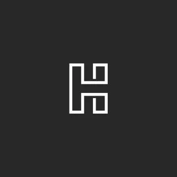 Letter H logo monogram, monoline trendy style outline initial emblem, white s Stock Illustration