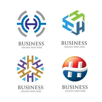 Letter H logo set Stock Illustration
