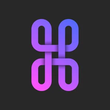 Letter h logo vibrant gradient intertwined ribbons, modern abstract geometr.. Stock-Illustration