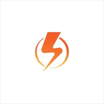 Letter h lowercase Initial Logo Design Template.  Alphabet with thunderbolt.. 库存插图