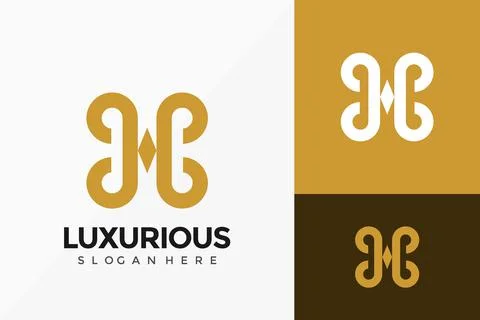 Letter H Luxurious Logo Vector Design. Abstract emblem, designs concept, logo Illustrazione stock