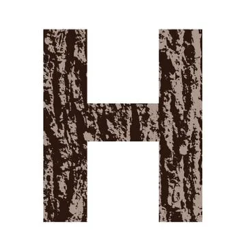 Letter h made from oak bark Stock-Illustration