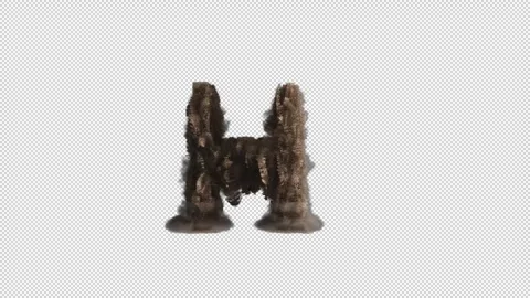 Letter H is made from sand breaks and fall creating dust Stock Footage 289727450