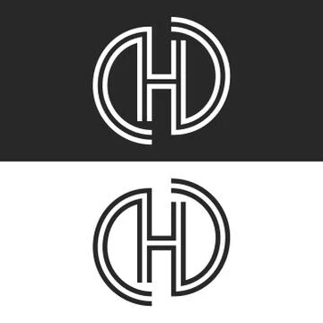Letter H monogram logo, creative smooth parallel lines design element, stylis Stock Illustration