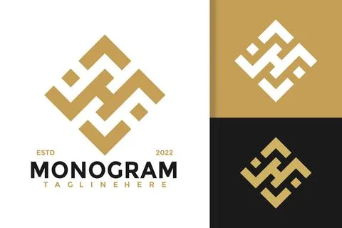Letter H Monogram Logo Design Vector Template Ilustração Stock