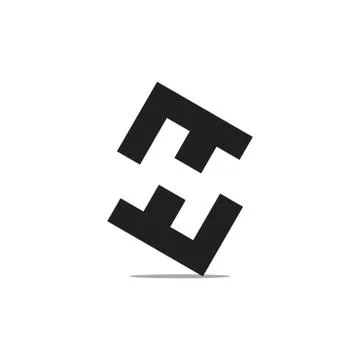 Letter h negative space square logo vector Stock-Illustration