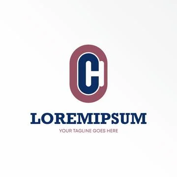 Letter H or CH vector stock. Negative space ellipse abstract design concept. Stock Illustration