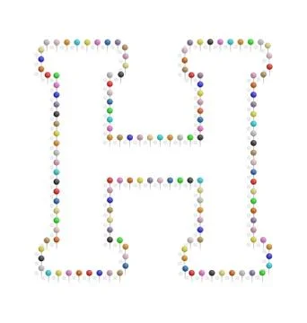 Letter h with pushpin Stock Illustration