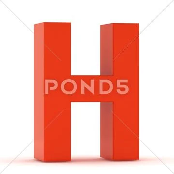 The Letter H - Red Plastic Stock Illustration