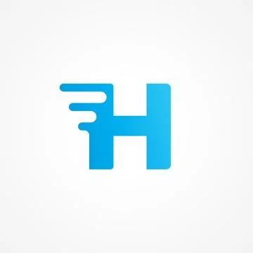 Letter H shape streaking with fluid effect. Initial alphabet logo design te.. Stock Illustration
