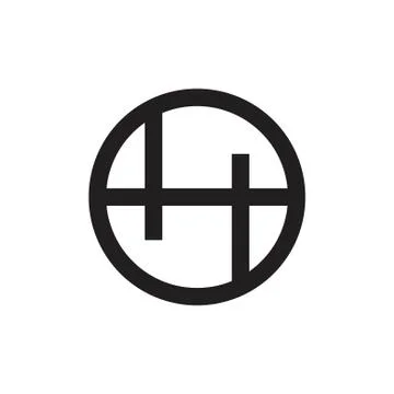 Letter h simple line circle logo vector Illustrazione stock