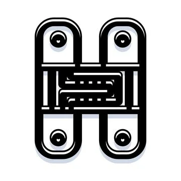 Letter h typography with mechanical interlocking design Stock Illustration