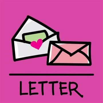 Letter hand-drawn style,Vector illustration. Stock Illustration
