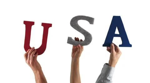 Letter Hands USA Stock Footage 32488647
