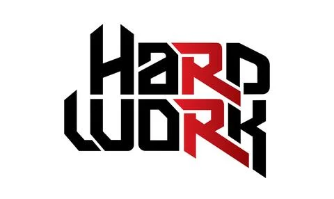 Letter hard work design vector Stock Illustration