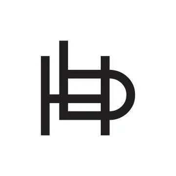 Letter hb linked line design geometric logo Stock-Illustration