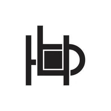 Letter hb linked square design geometric logo Stock Illustration