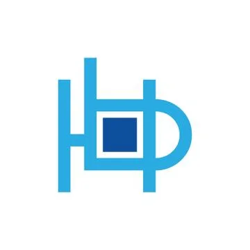 Letter hb linked square design geometric logo Stock-Illustration
