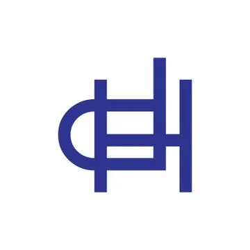 Letter hd linked line design geometric logo Stock Illustration