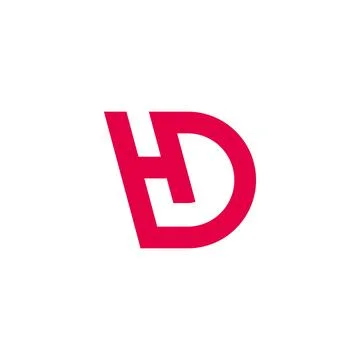 Letter hd simple red motion simple logo vector Stock Illustration