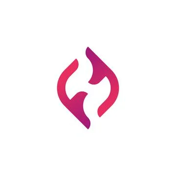 Letter HF concept logo icon design template elements Stock Illustration