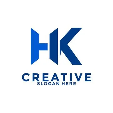 Letter HK initial Modern and strong abstract logo design, Initial Letter Lo.. Stock Illustration
