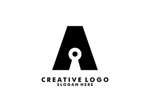 A Letter With Hole Key logo vector template Stock Illustration