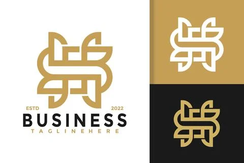 Letter Hs Or Sh Elegant Modern Logo Design  Vector Template 스톡 일러스트