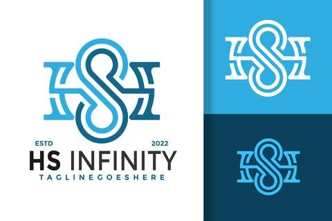 Letter HS or SH Infinity Logo Design Vector Illustration Template Stock Illustration