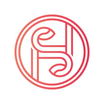 Letter HS SH logo Template Vector modern corporate, abstract letter logo Stock Illustration