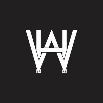 Letter hw linked overlapping logo vector Stock Illustration